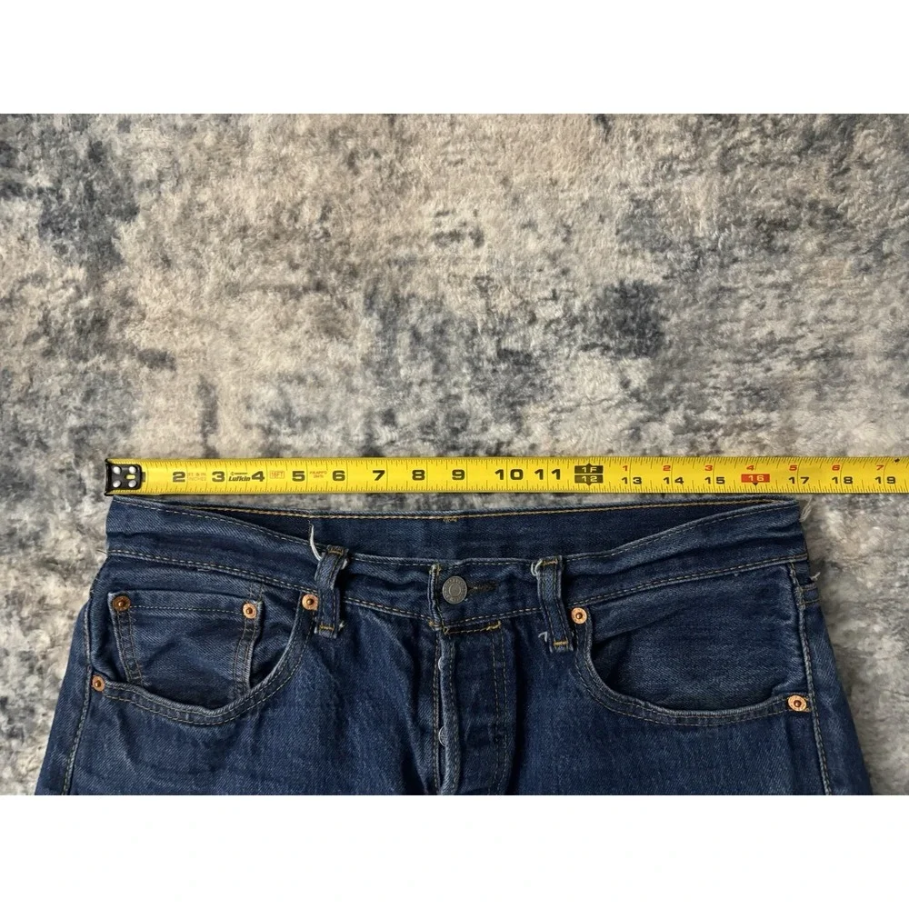 Levi's 501 Original Fit Jeans Mens W34 L36 Dark Wash Straight Leg Denim Pants‎